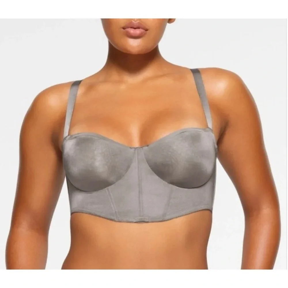 Skims Corset Collection Balconette Bra Gray Chalk CR-BRA-3240 36DDD